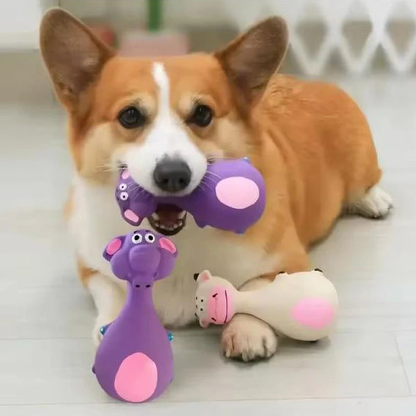 Squeaky Rubber Animal Chew Toy