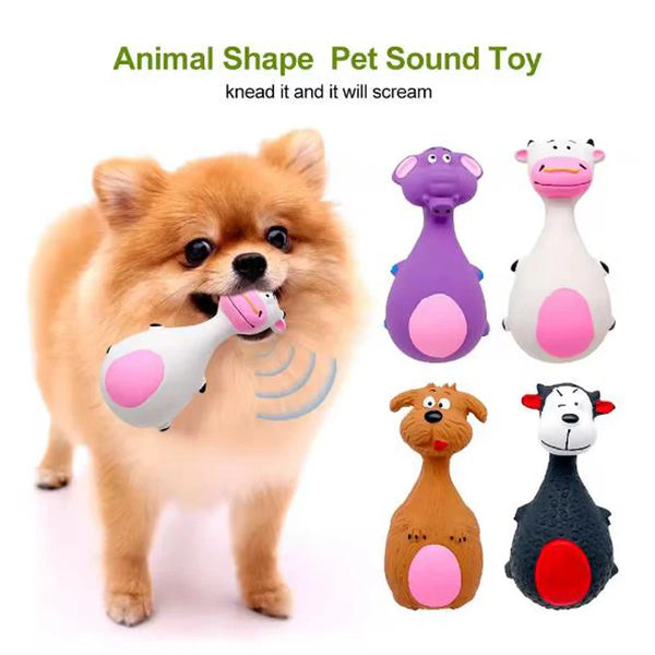 Squeaky Rubber Animal Chew Toy