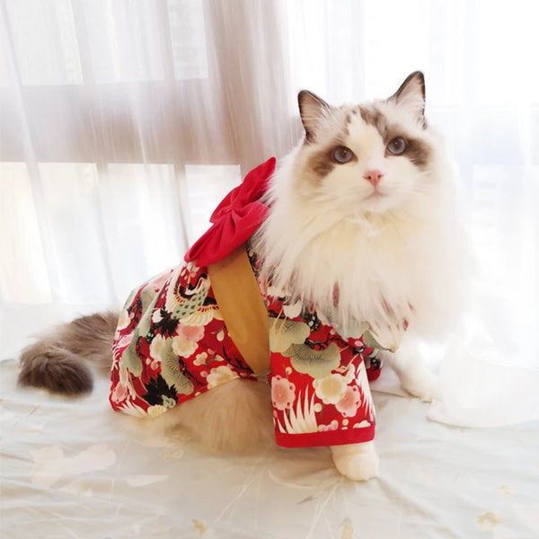 Japanese Bow-Knot Pet Kimono Coat