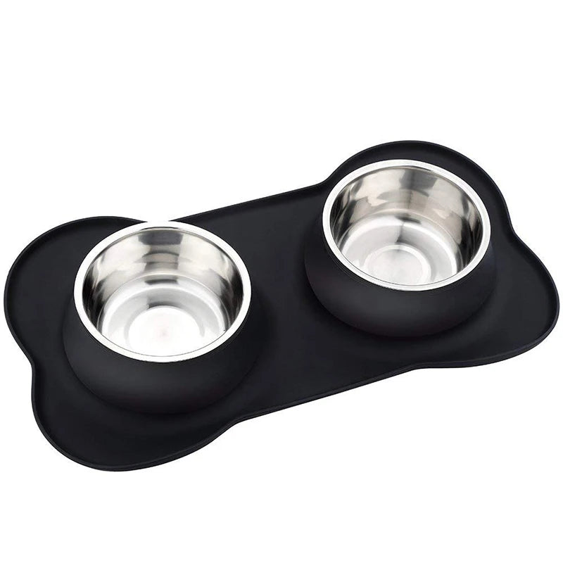 Stainless Double Feeding Bowl