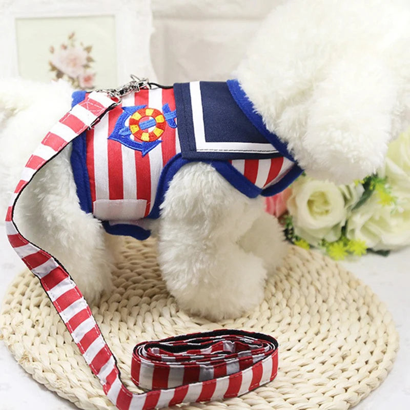 Navy Style Dog Harness Set