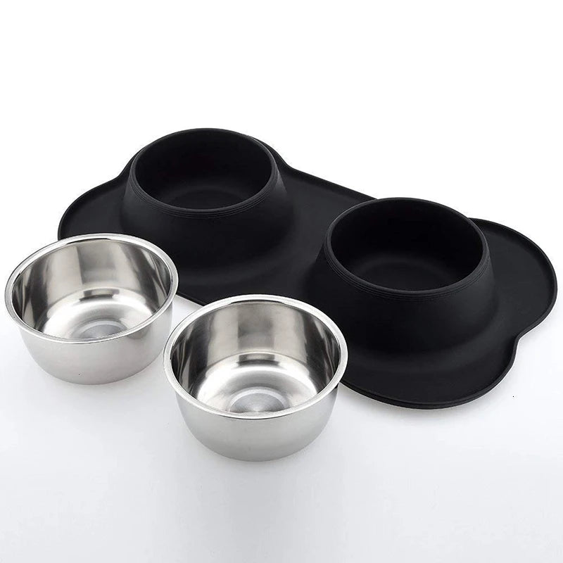 Stainless Double Feeding Bowl