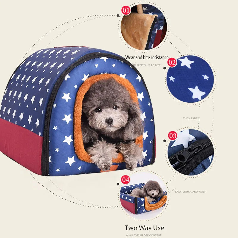 Foldable Star Print Pet House