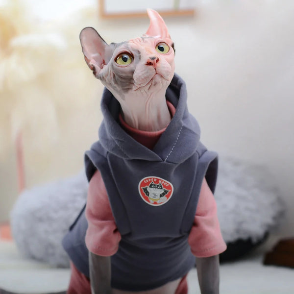 Warm Fleece Sphynx Cat Hoodie