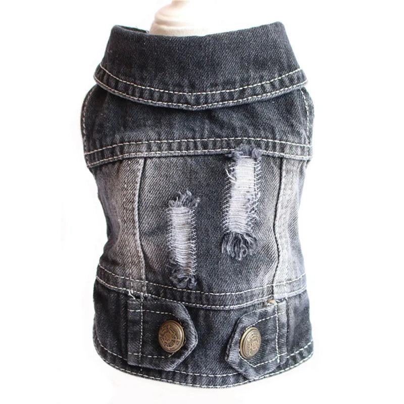 Casual Denim Cat Vest Jacket