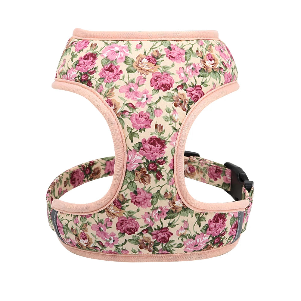 Floral Breathable Dog Harness Set