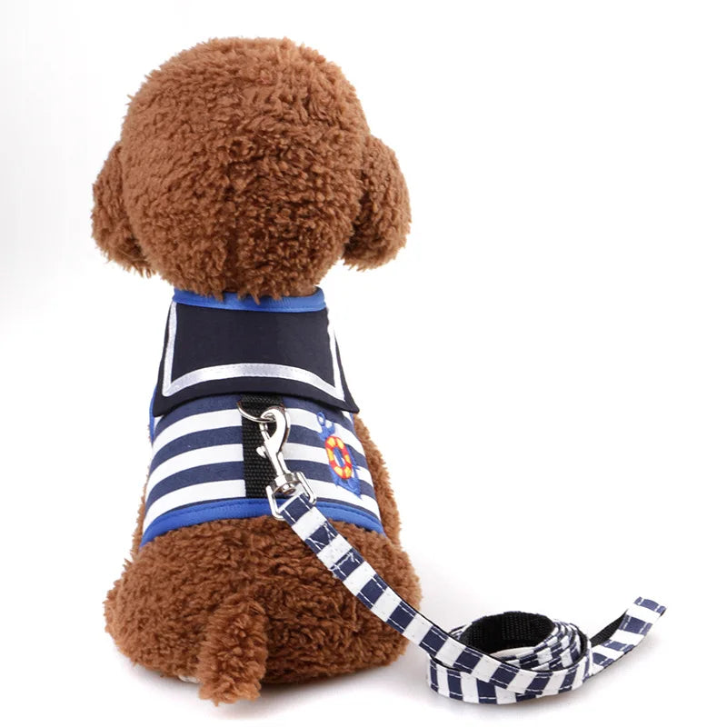 Navy Style Dog Harness Set