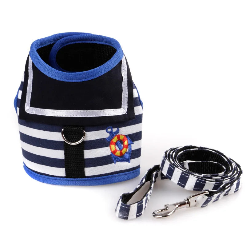 Navy Style Dog Harness Set