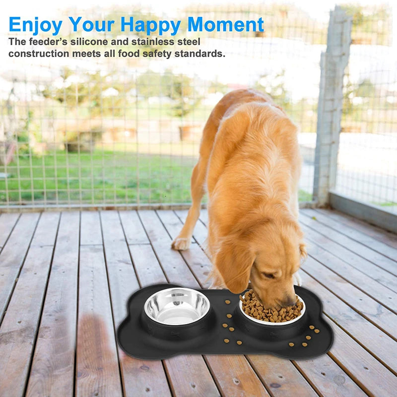 Stainless Double Feeding Bowl