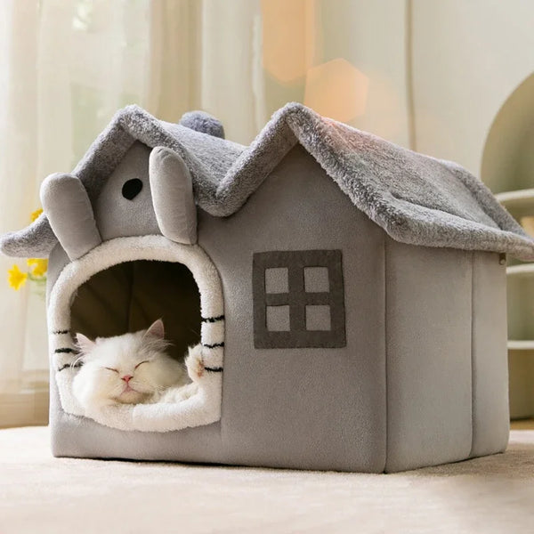 Foldable Warm Cat Cave Bed