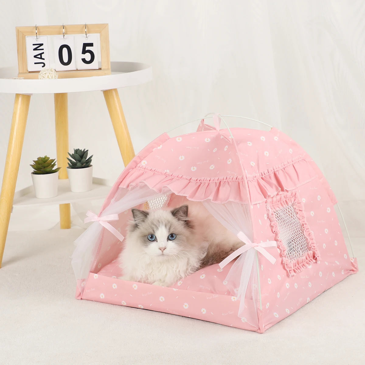 Warm Clamshell Cat Tent Bed