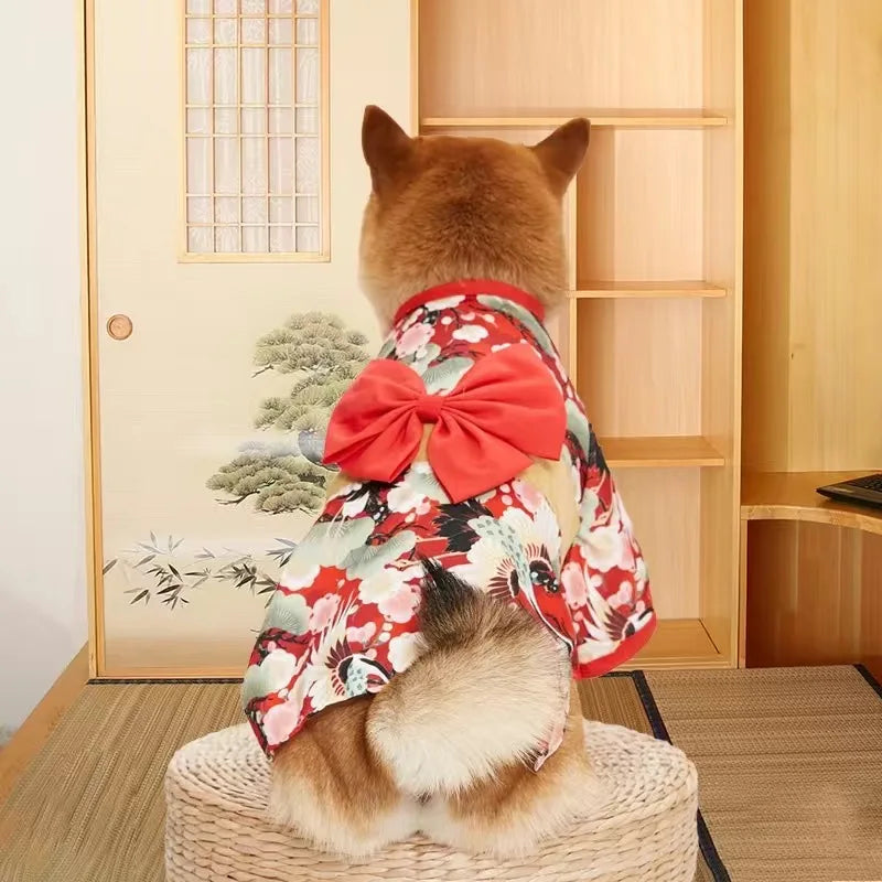 Japanese Bow-Knot Pet Kimono Coat