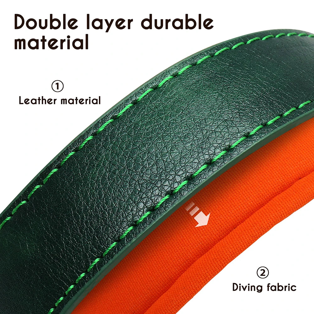 Engraved Padded Leather Collar
