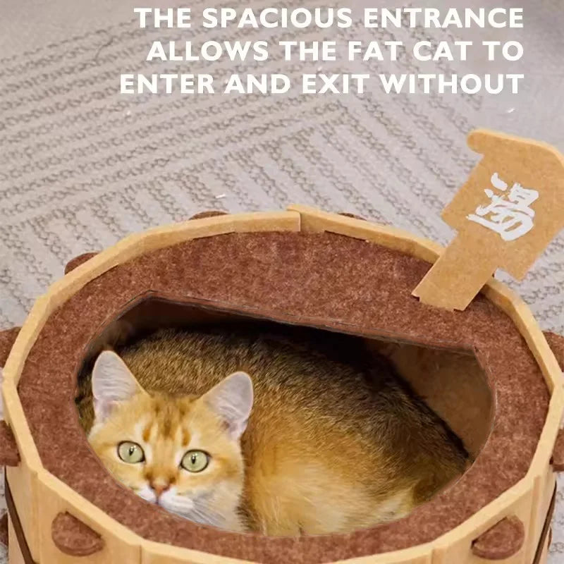 Semi-Enclosed Felt Cat Nest