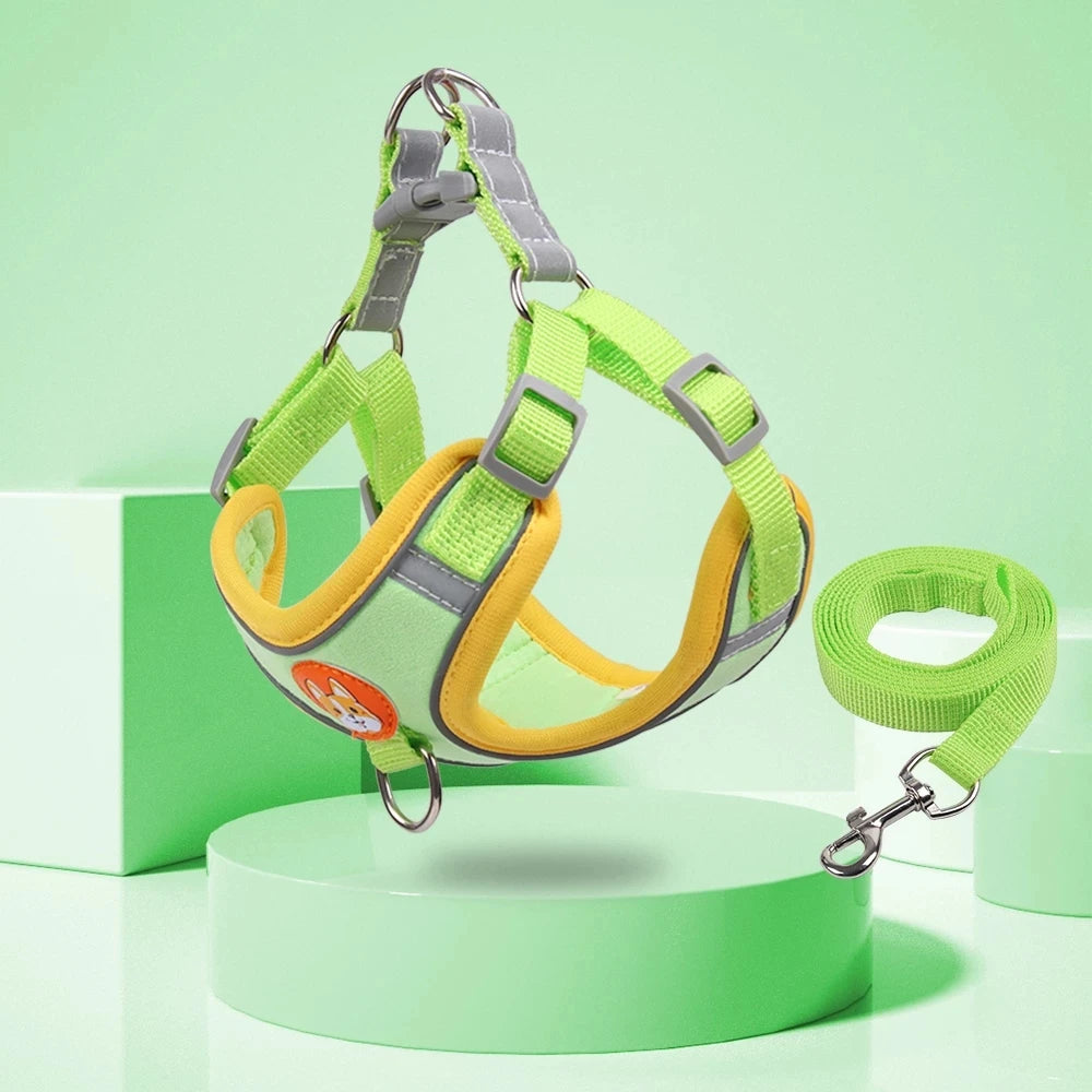 Reflective Step-In Dog Harness Set