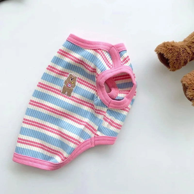 Breathable Striped Cat Tank Top