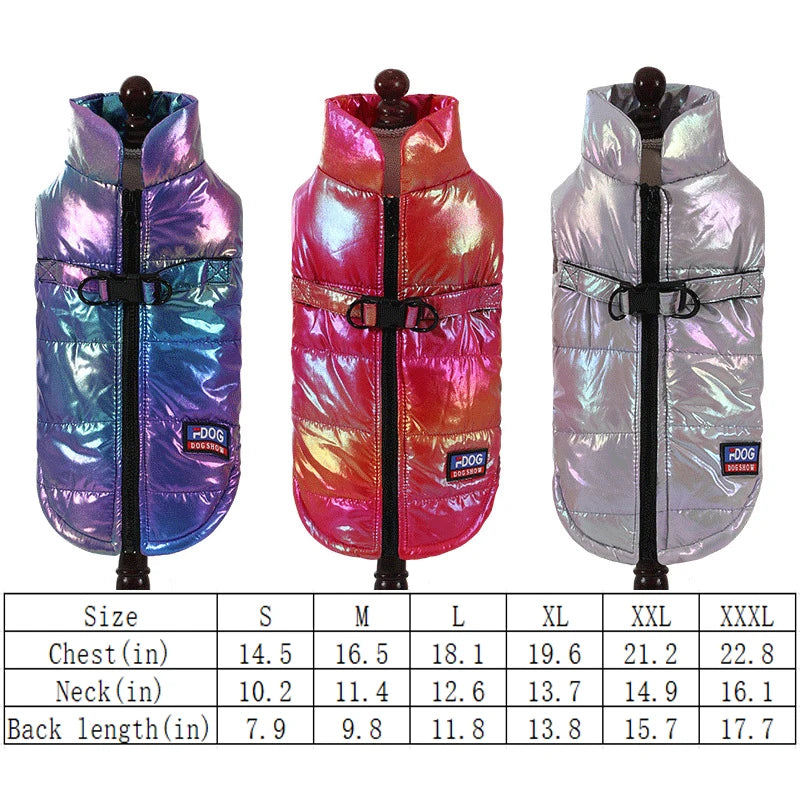 Rainbow Gradient Winter Pet Vest