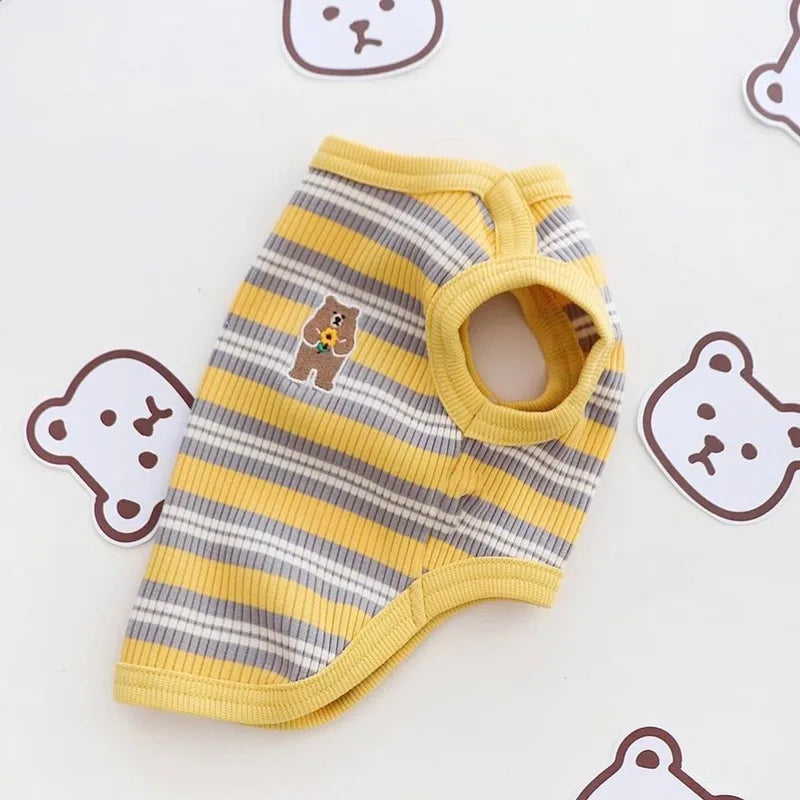 Breathable Striped Cat Tank Top