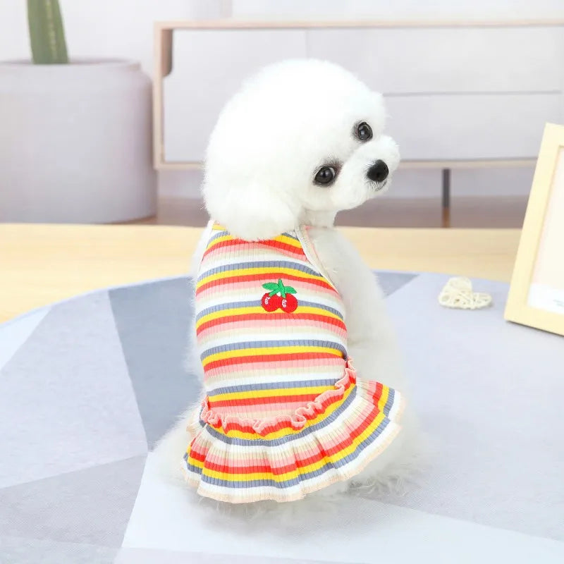 Ruffle Striped Pet Skirt Vest