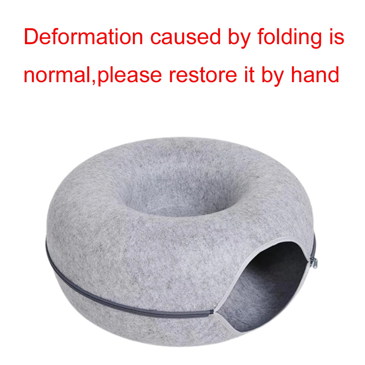 Felt Donut Cat Tunnel Bed