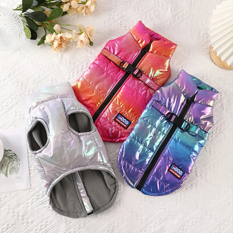 Rainbow Gradient Winter Pet Vest