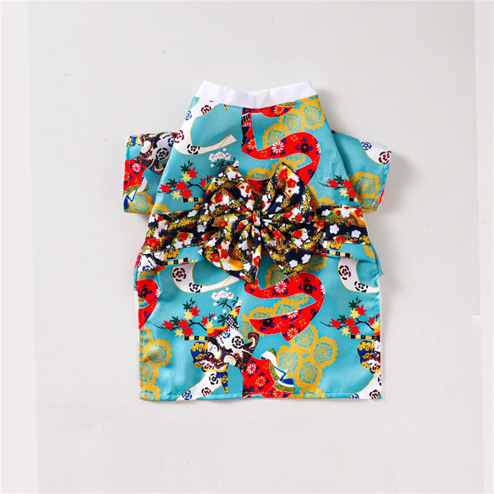 Japanese Bow-Knot Pet Kimono Coat