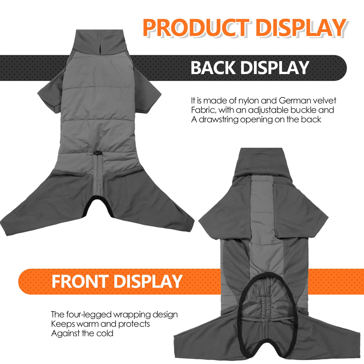 Windproof Fullbody Dog Snowsuit