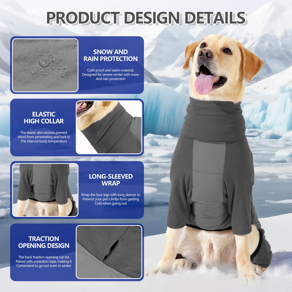 Windproof Fullbody Dog Snowsuit