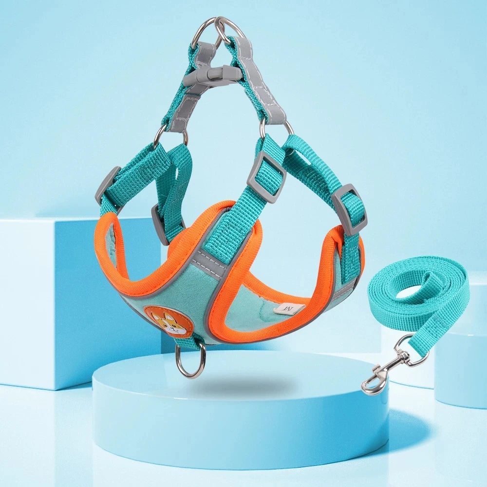 Reflective Step-In Dog Harness Set