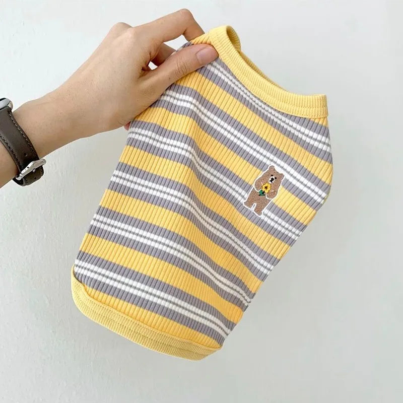 Breathable Striped Cat Tank Top