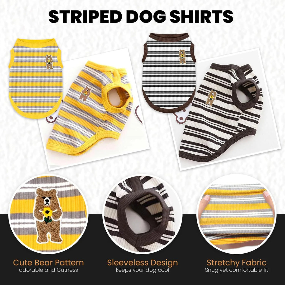 Breathable Striped Cat Tank Top
