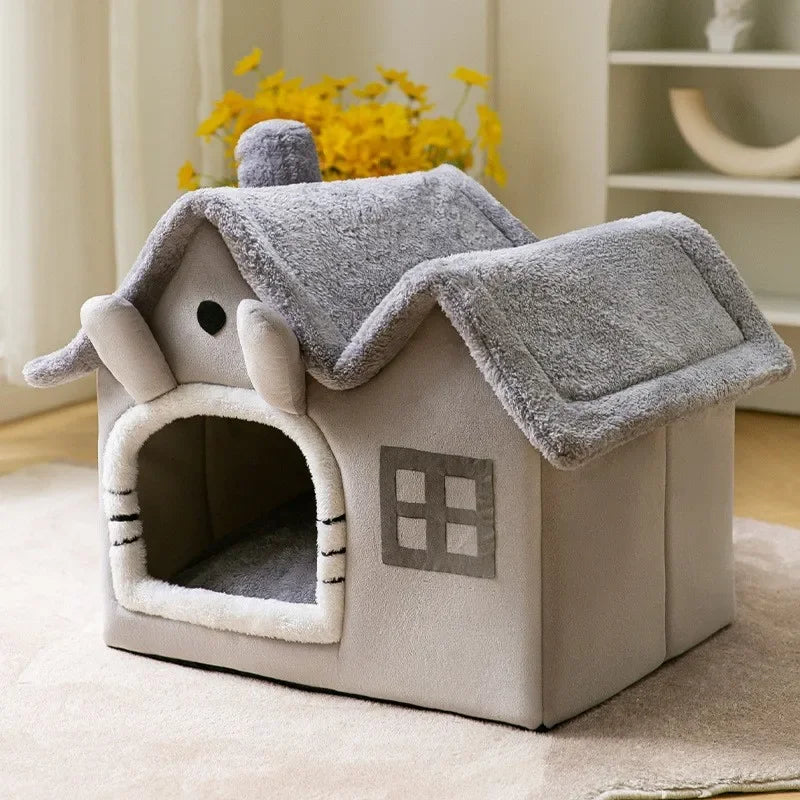 Foldable Warm Cat Cave Bed