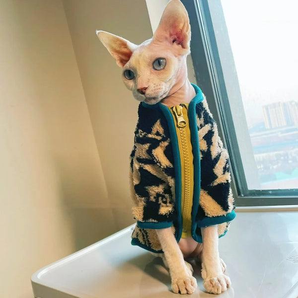 Warm Velvet Sphynx Cat Jacket