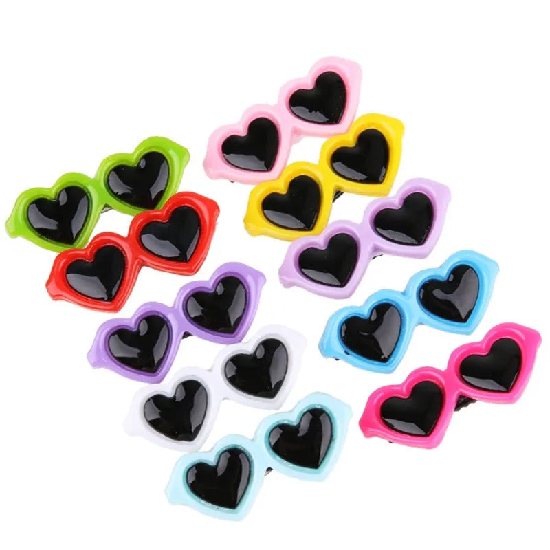 Heart Sunglasses Pet Hair Accessories