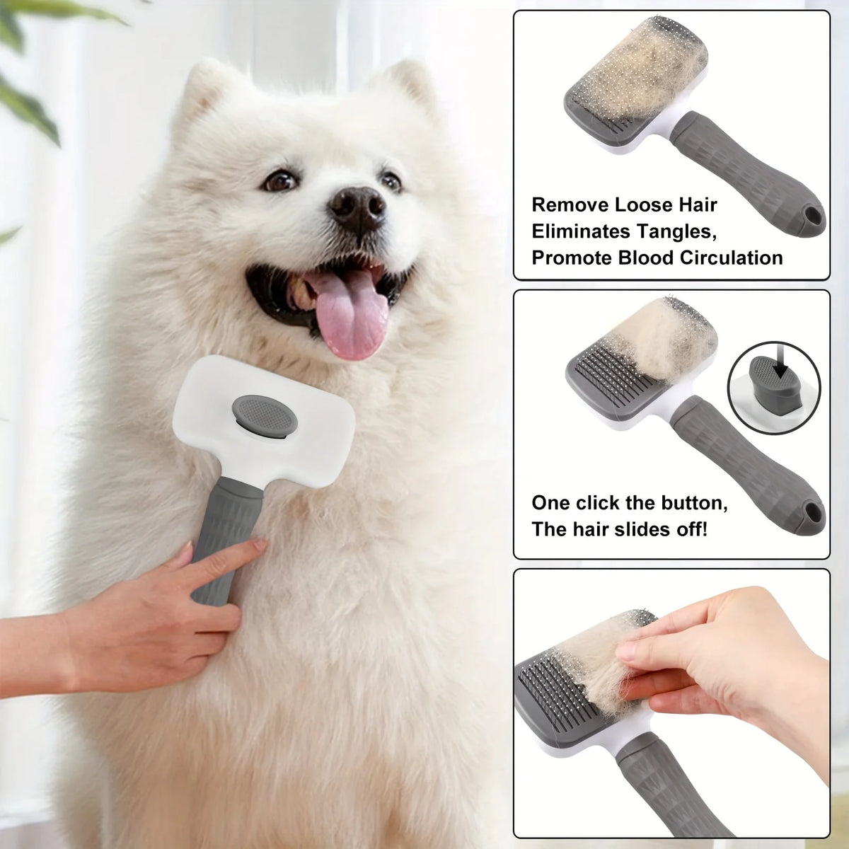 Self-Cleaning Slicker Grooming Brush