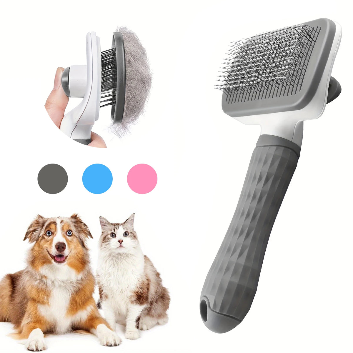 Self-Cleaning Slicker Grooming Brush