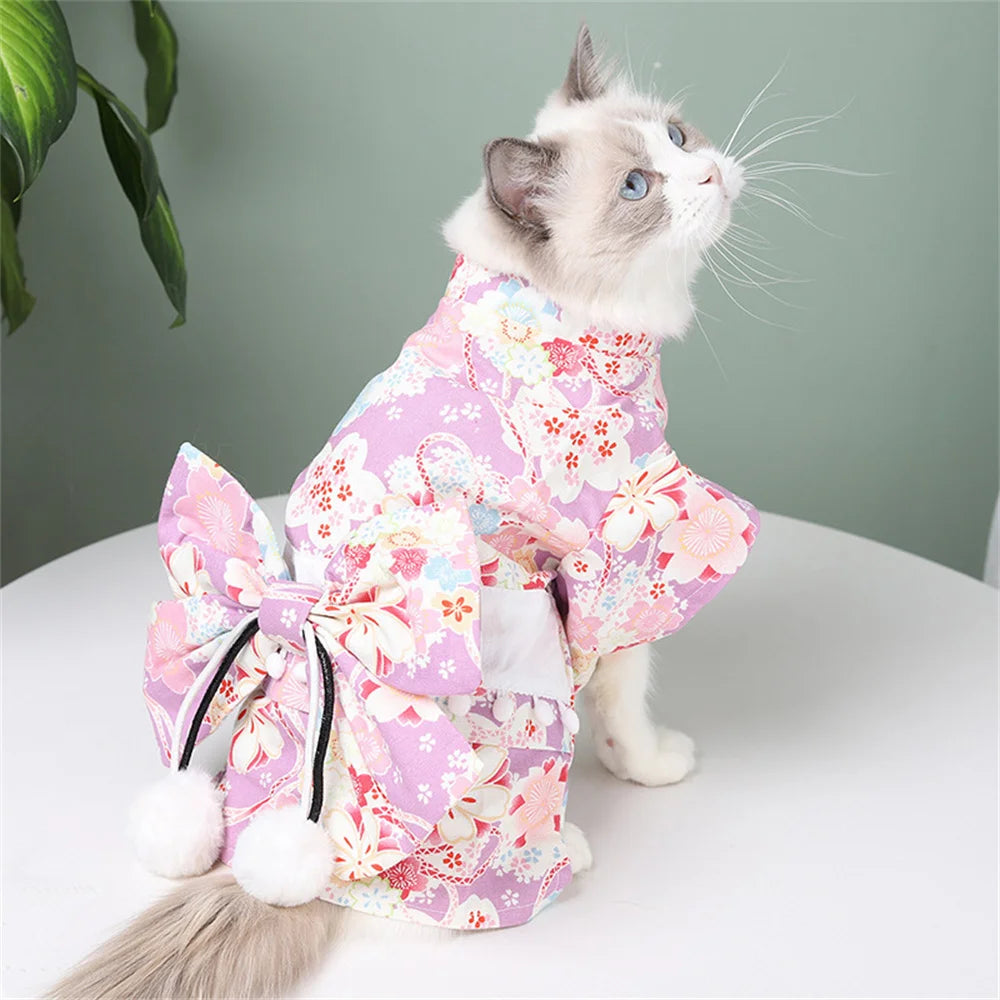 Japanese Bow-Knot Pet Kimono Coat