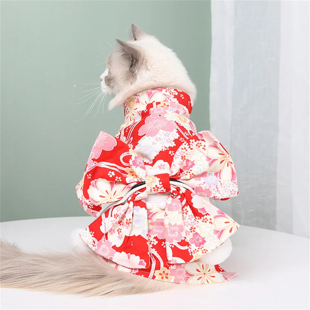 Japanese Bow-Knot Pet Kimono Coat