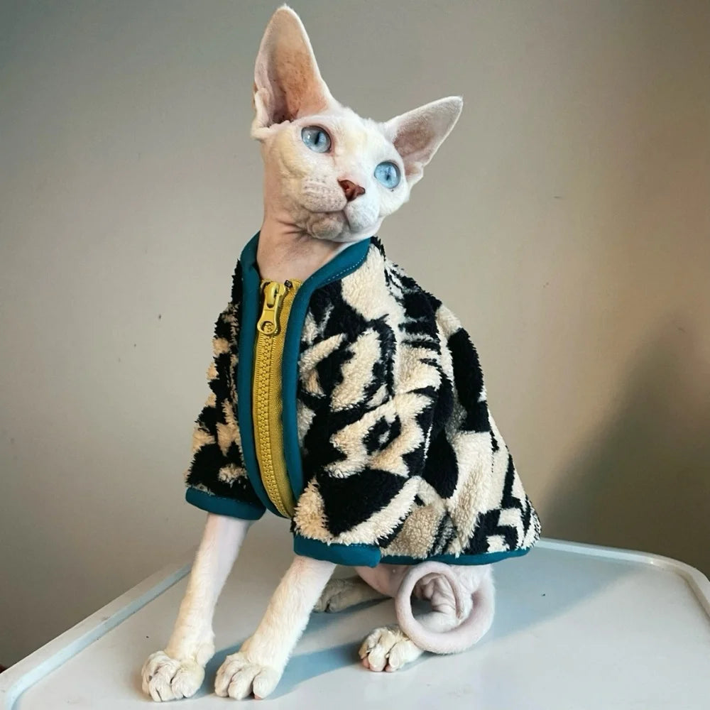 Warm Velvet Sphynx Cat Jacket