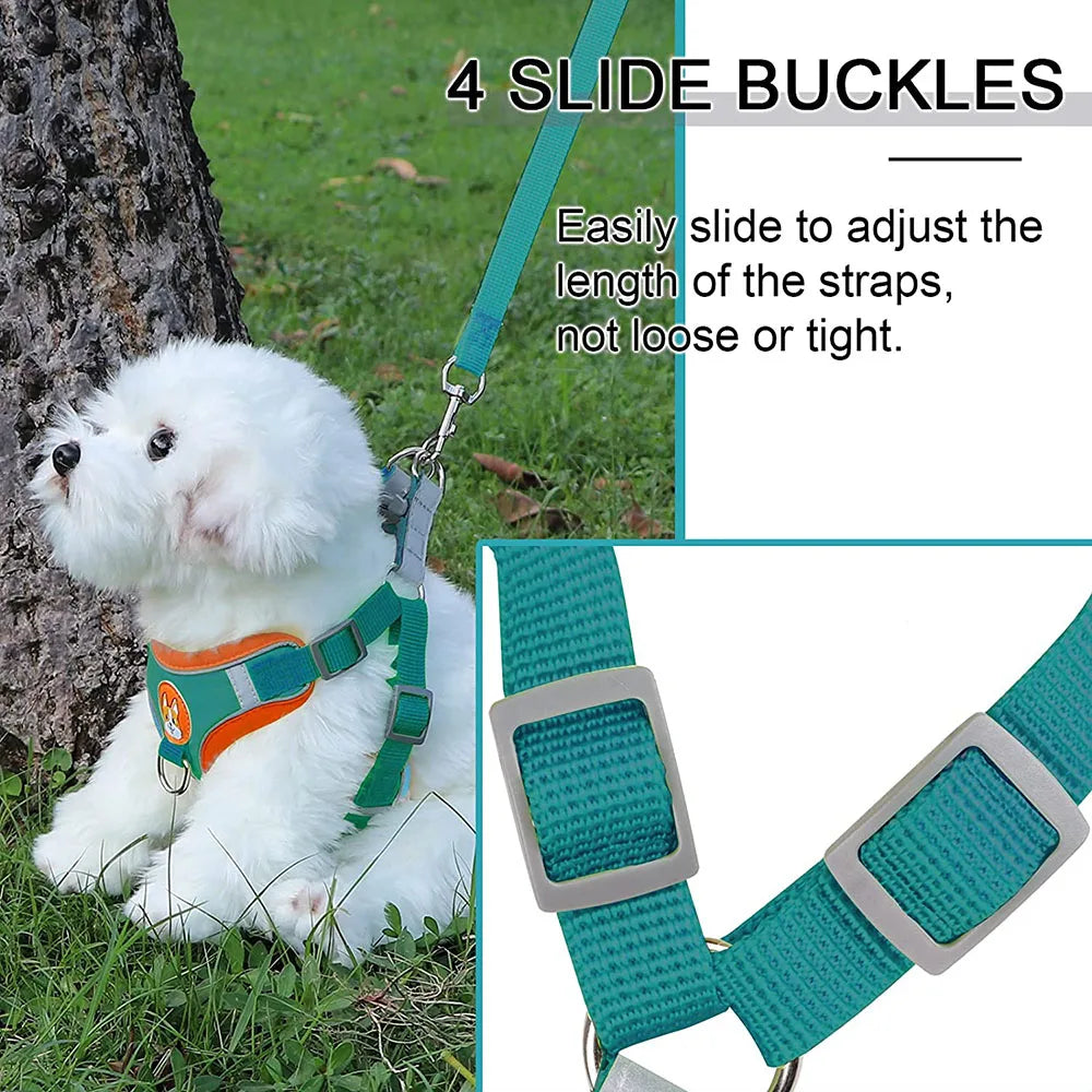 Reflective Step-In Dog Harness Set