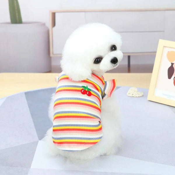 Ruffle Striped Pet Skirt Vest