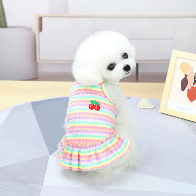 Ruffle Striped Pet Skirt Vest
