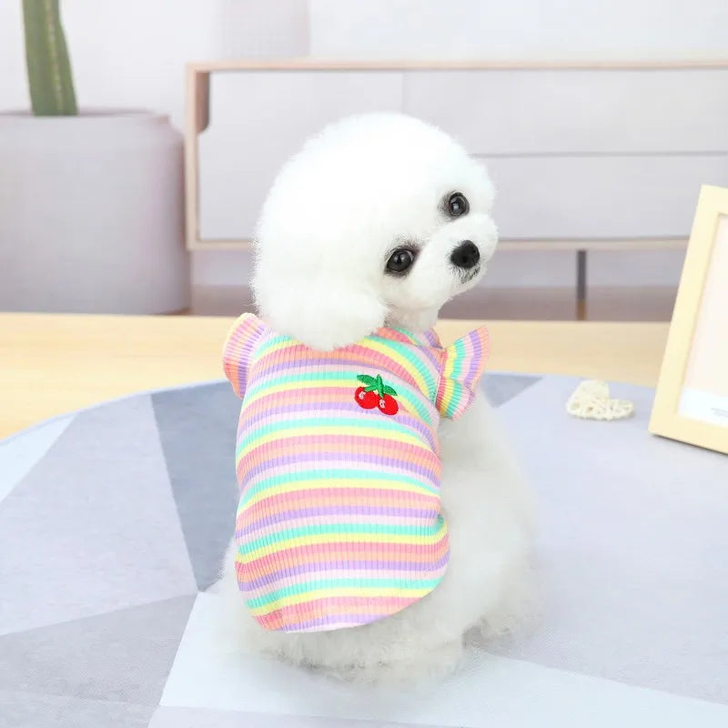 Ruffle Striped Pet Skirt Vest