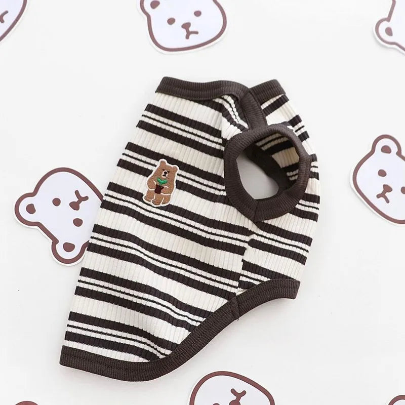 Breathable Striped Cat Tank Top