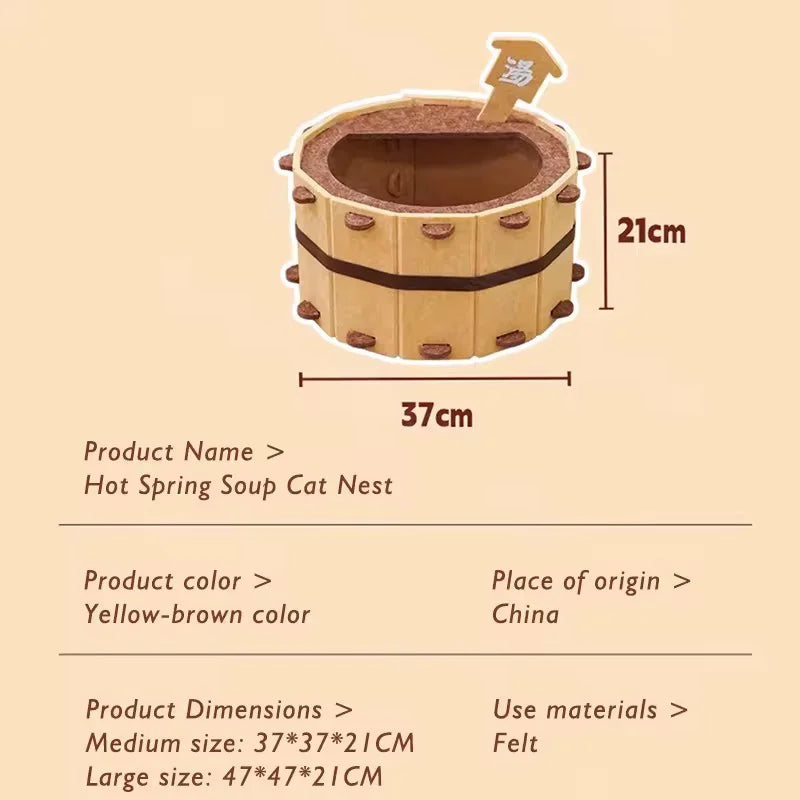 Semi-Enclosed Felt Cat Nest