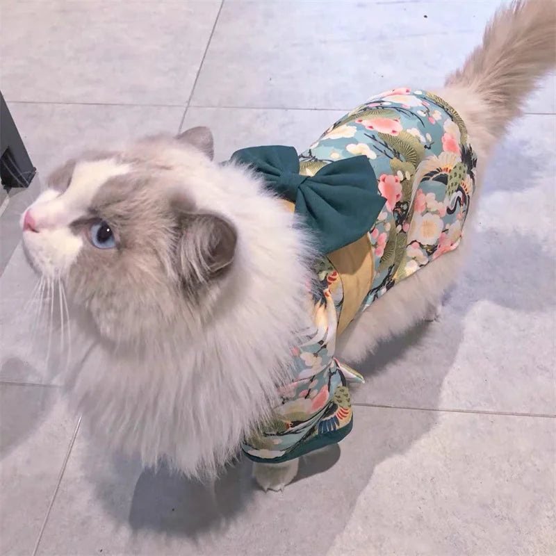 Japanese Bow-Knot Pet Kimono Coat